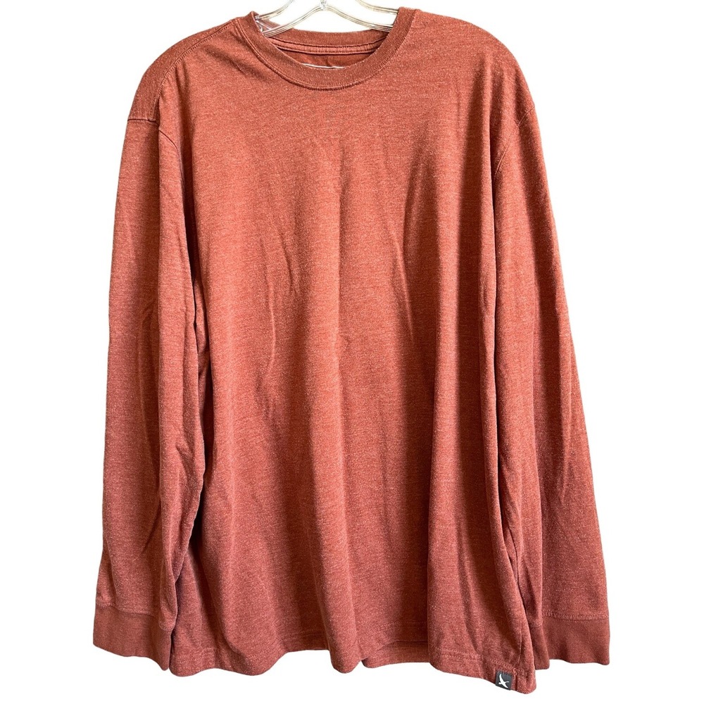 Eddie Bauer Men's Long Sleeve T Shirt XL Tall Orange Crew Neck Active